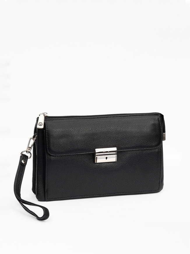 Сумка-клатч из мягкой кожи черного цвета