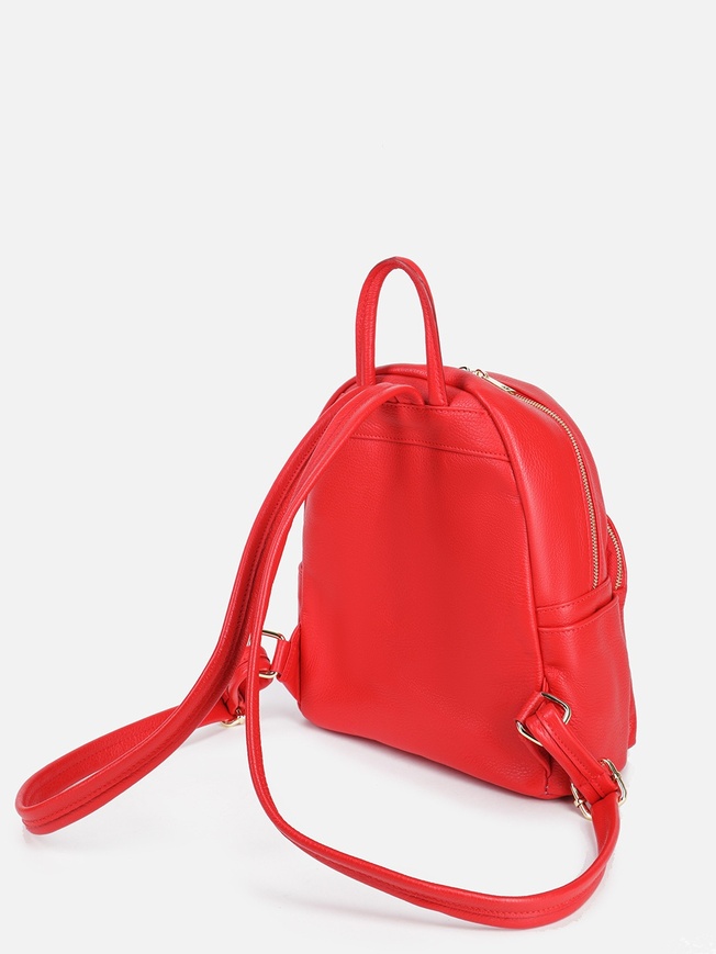 Женский рюкзак из плотной кожи красного цвета