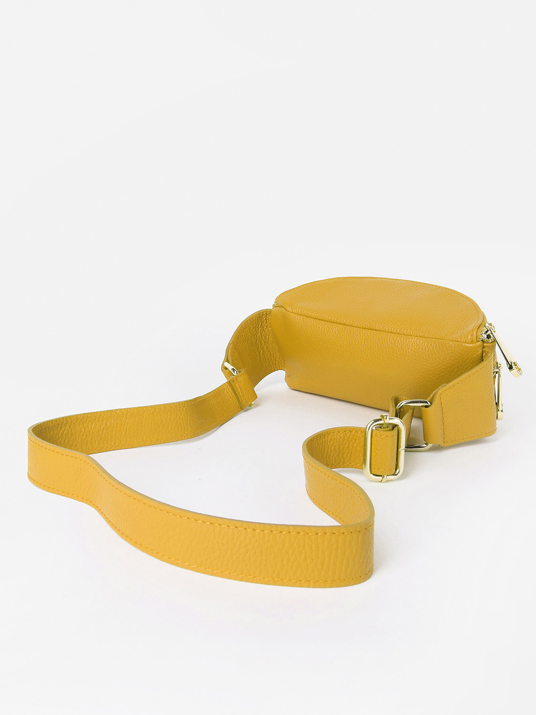 Фото Женская поясная сумка из натуральной кожи желтого цвета Сумки на пояс