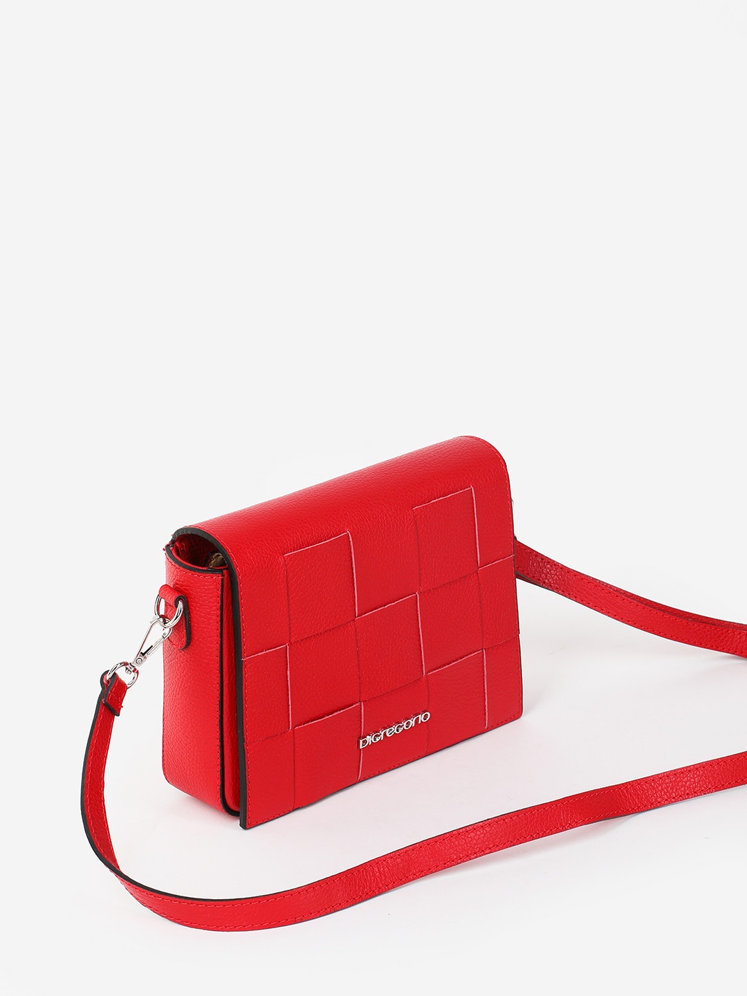 Изображение Женская сумка кросс-боди с плетеным клапаном Di Gregorio 8779 vitello rosso Фото Женская сумка кросс-боди с плетеным клапаном Сумки кросс-боди