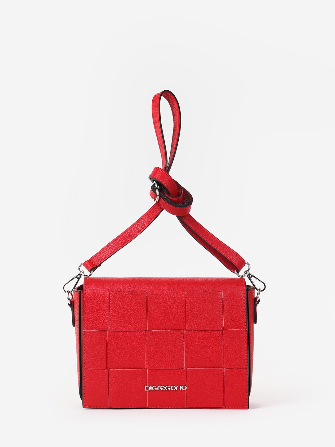 Изображение Женская сумка кросс-боди с плетеным клапаном Di Gregorio 8779 vitello rosso Фото Женская сумка кросс-боди с плетеным клапаном Сумки кросс-боди