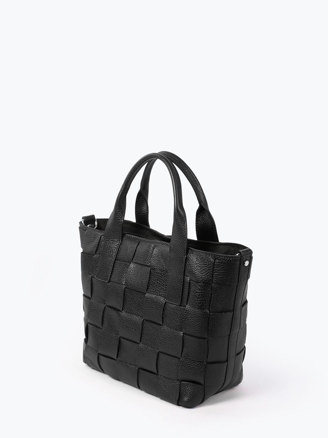 Изображение Женская сумка-тоут из натуральной плетеной кожи Ripani 2614 OI 00003 nero Фото Женская сумка-тоут из натуральной плетеной кожи Классические сумки